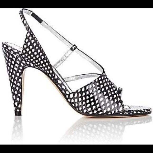 Givenchy Stamped Leather Slingback Sandals - Picture 1 of 8